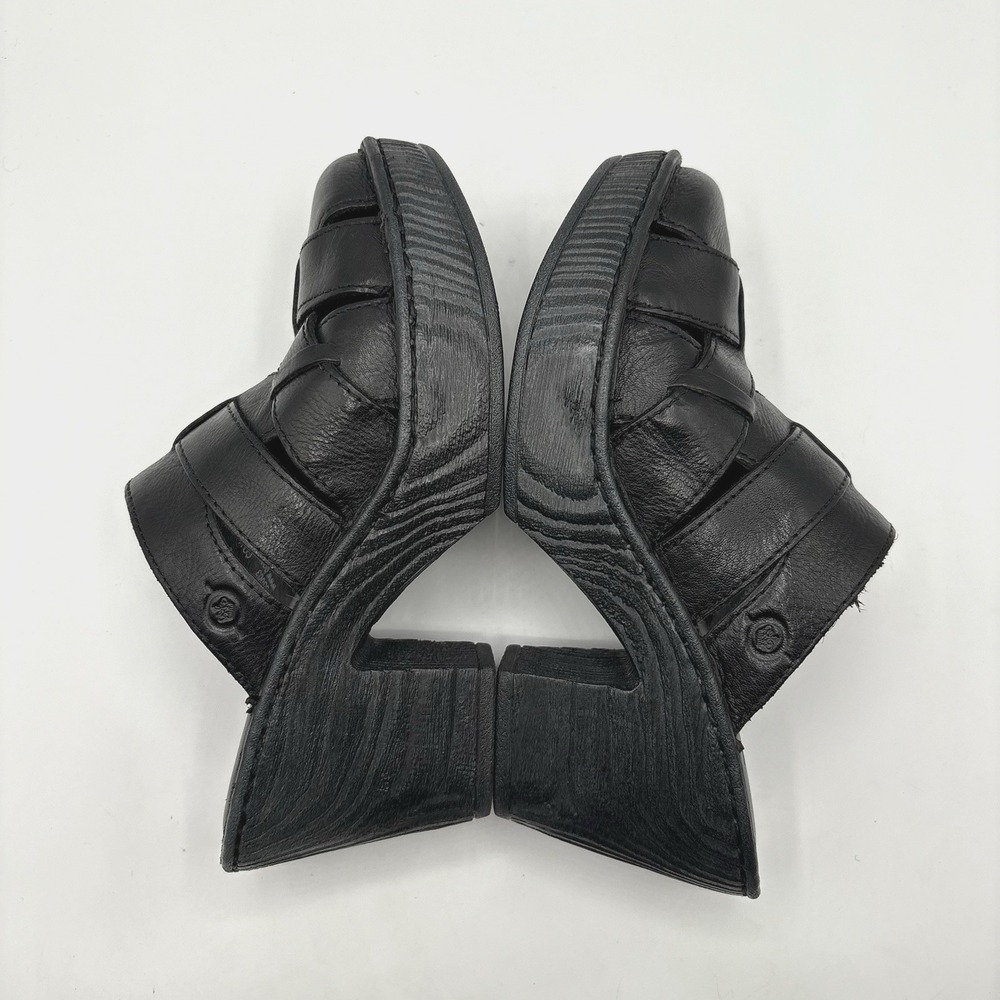 BORN Clog Women's Size 6 Black Leather Slip On Comfort Shoes NWOB - Picture 6 of 10